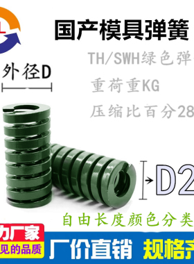模具3A弹簧矩形弹簧TH绿色重负荷压簧TH20*10*(20-300)系列长度