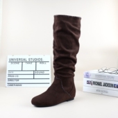 撤柜单里内增高褶皱时尚 39秋冬季 新款 欧美风女高筒骑士靴堆堆靴