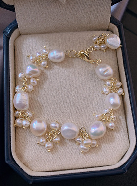 超仙巴洛克异形淡水珍珠串手链女异形法式网红手环ins小众设计感