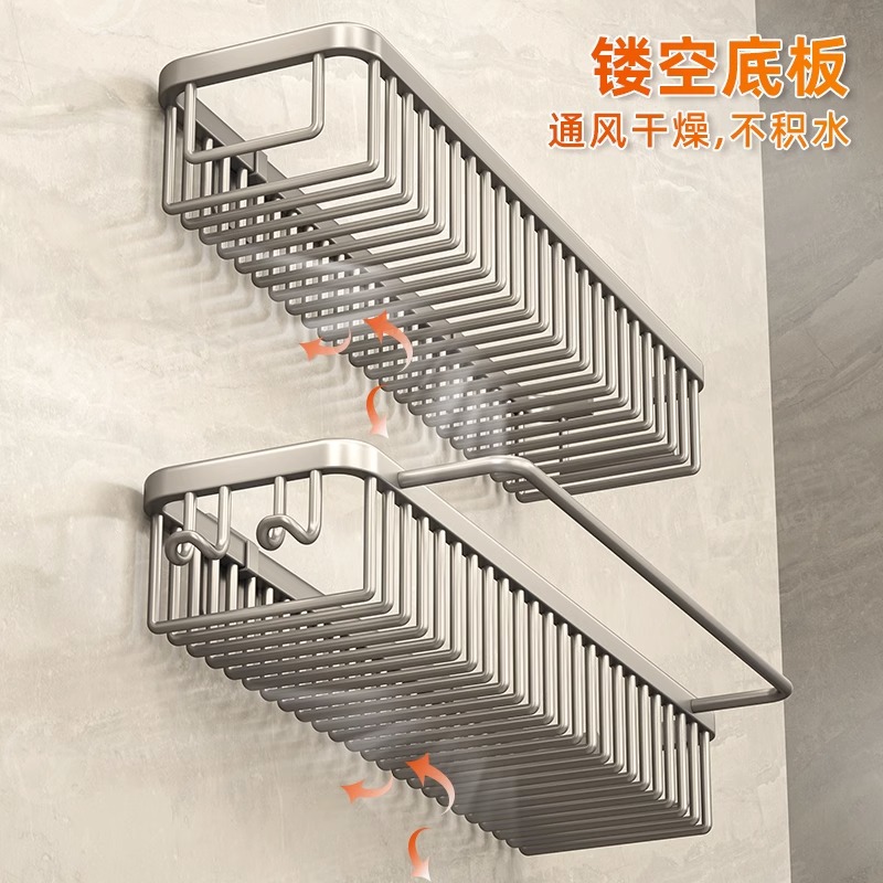 厂家供应卫生间置物架免打孔壁挂架 浴室置物架 洗漱台墙上收纳架