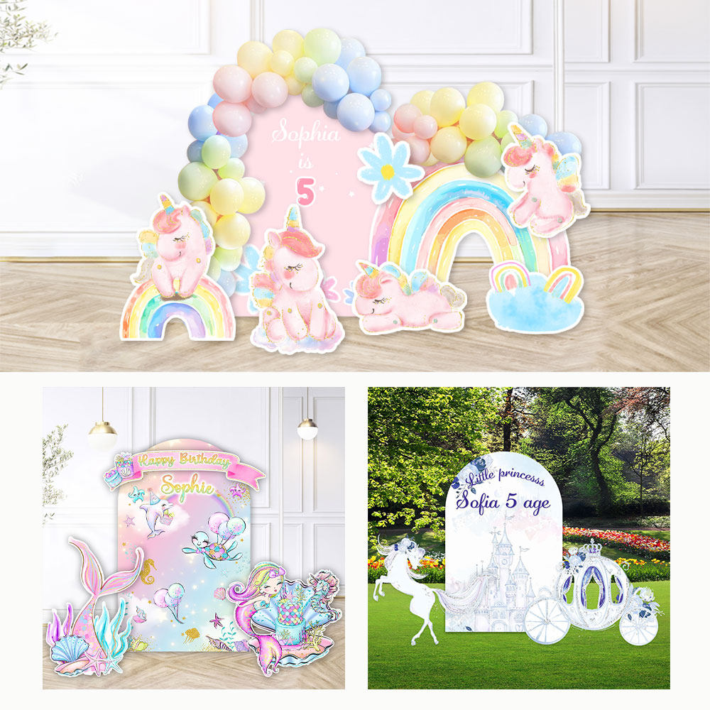 卡通水彩描金系列独角兽生日场景装饰KT板儿童生日宴活动背景布置,节庆用品/礼品,装扮布置套餐,淘宝优惠券,粉丝福利购,淘宝优惠卷