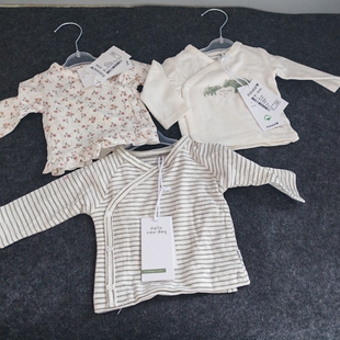 新生和尚服有机棉 欧单prenatal男女童纯棉上衣宝宝T恤早产儿开衫