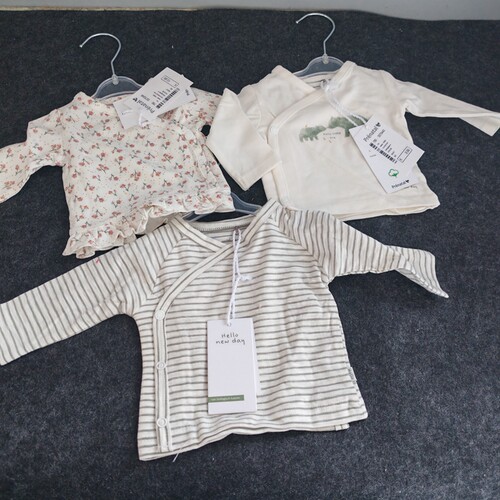 欧单prenatal男女童纯棉上衣宝宝T恤早产儿开衫新生和尚服有机棉