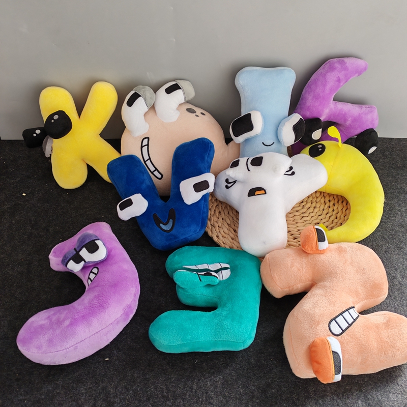 微瑕数字乐园26个字母怪抱枕毛绒玩具卡通公仔幼儿园识字拼音玩偶