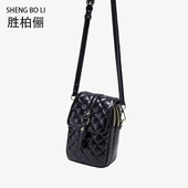 2026夏季 休闲斜挎手机包菱格纹单肩包女大容量斜挎女包包