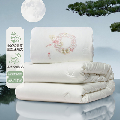 百丽丝家纺全棉抗菌蚕丝二合一被