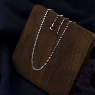 链条侧身链纯银S925单链配链项链 简约款 纹砖Veinsbrick TeFuir