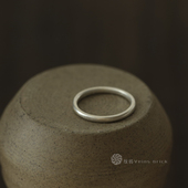 纹砖Veinsbrick 925银中性风男女闭口戒指 光面简约款 舜若 老式