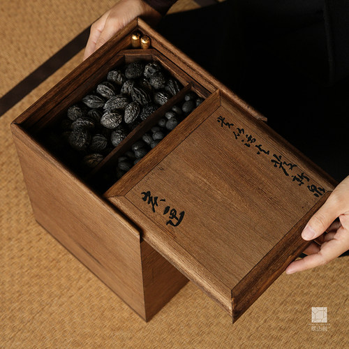 赋山叙官方丨炭匣木制分炭箱碳篓