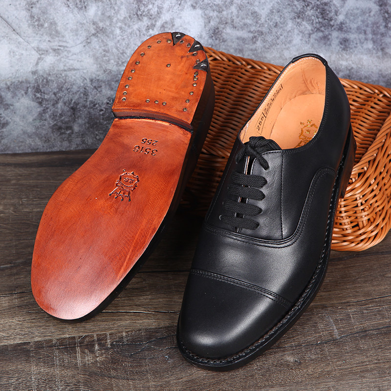 3516厂78式系带三接头皮鞋牛皮底吸汗防臭中年人父亲鞋复古休闲男