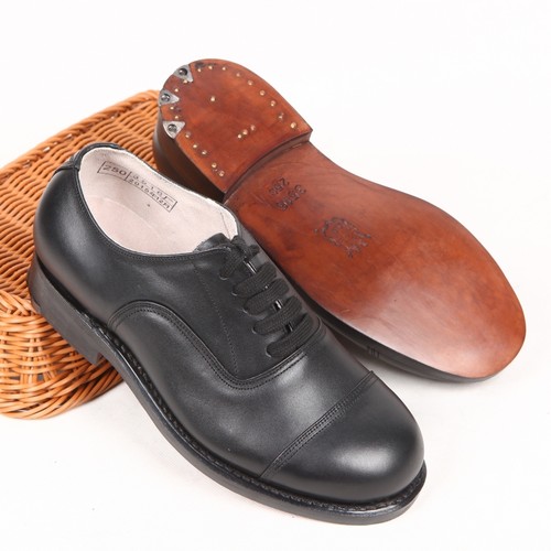 3516厂圆头宽版大码三接头皮鞋65式系带低帮皮鞋真皮底头层牛皮男