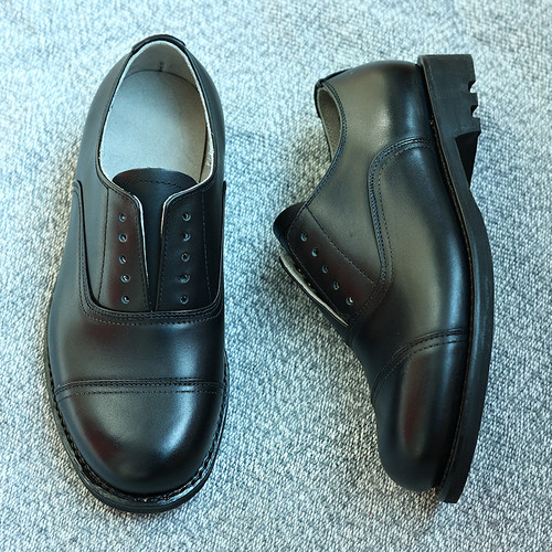 头层牛皮上线底三接头皮鞋65式男