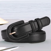 装 带真皮配裙子女时尚 饰牛仔裤 腰带皮包扣裤 简约 韩版 百搭皮带新款