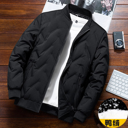 羽绒服男士2025年冬季反季翻领修身运动短款鸭绒保暖秋冬休闲外套