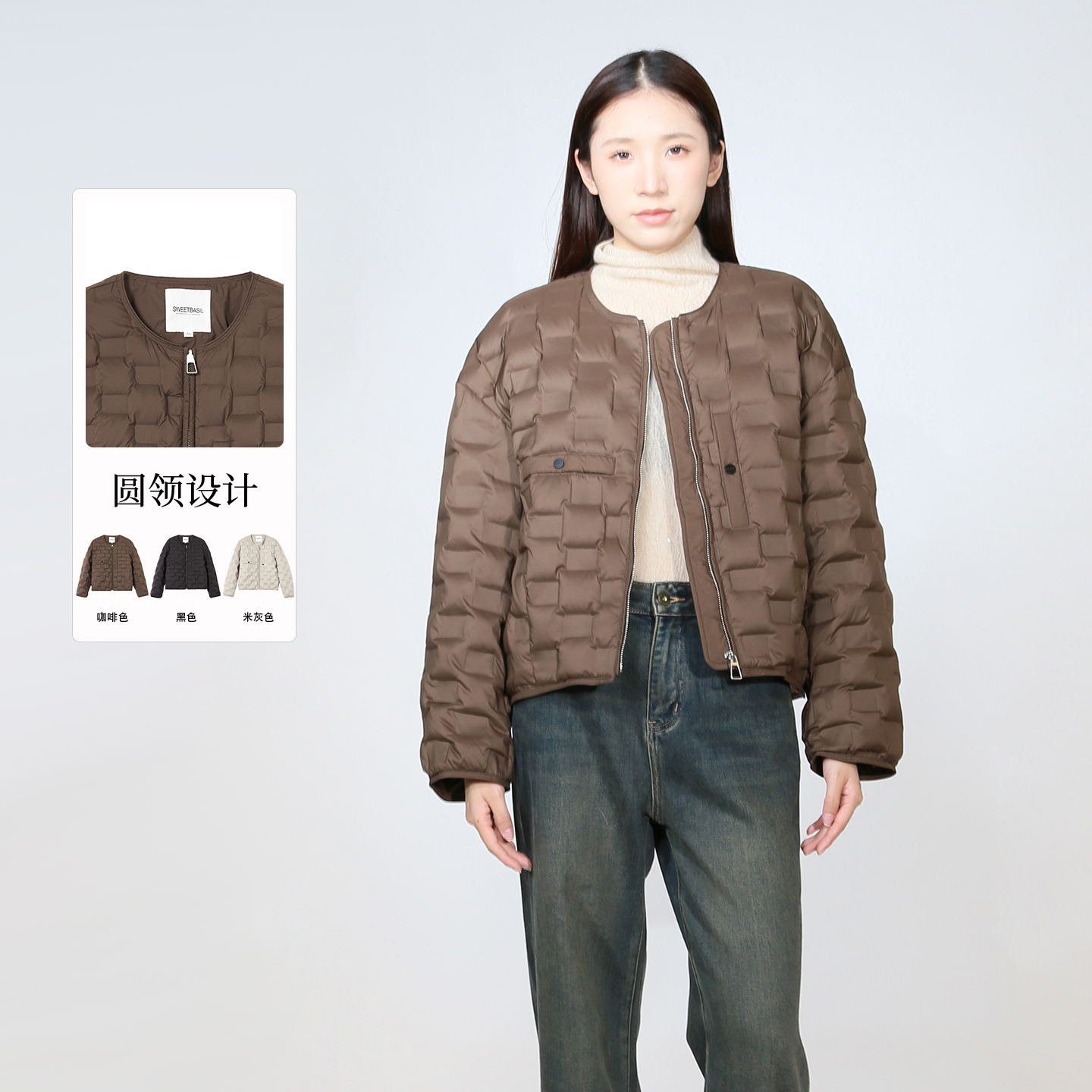 紫淑2025冬女装新品短羽绒服