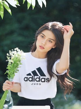 Adidas阿迪达斯短袖男女情侣黑白圆领全新运动休闲半袖透气跑步潮
