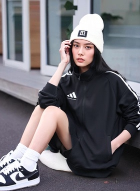 黄新淳同款adidas 武博系列防风透气梭织拉链立领训练夹克TR30J