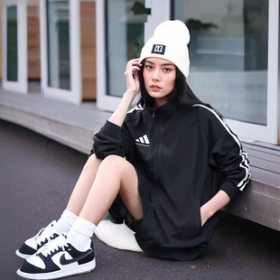 黄新淳同款adidas 武博系列防风透气梭织拉链立领训练夹克TR30J