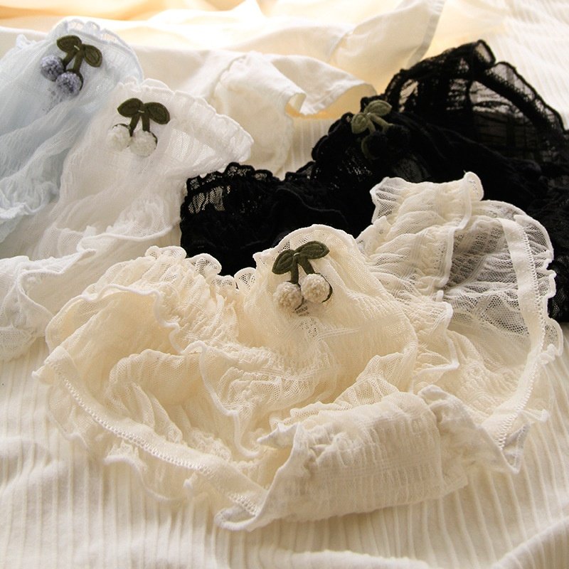 樱桃日系泡泡蕾丝可爱毛球女底裤轻薄透气 爱心网纱女士内裤,女士内衣/男士内衣/家居服,女三角裤,淘宝优惠券,粉丝福利购,淘宝优惠卷