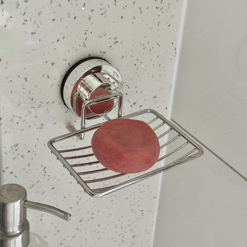 卫生间吸盘香皂架不锈钢沥水架