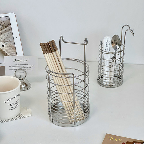 不锈钢壁挂餐具笼筷子收纳盒沥水