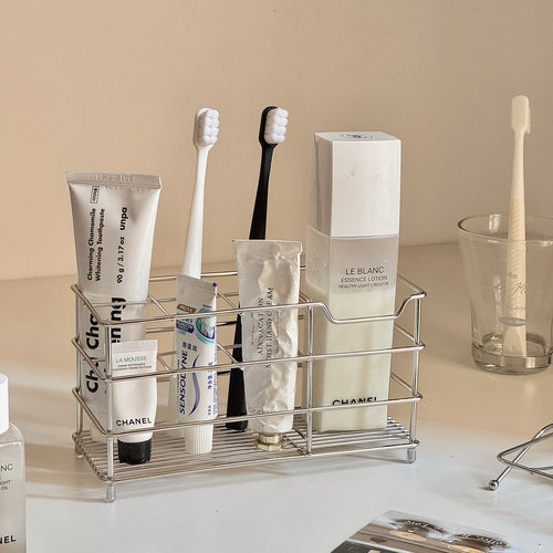 不锈钢牙刷架免打孔置物架收纳架