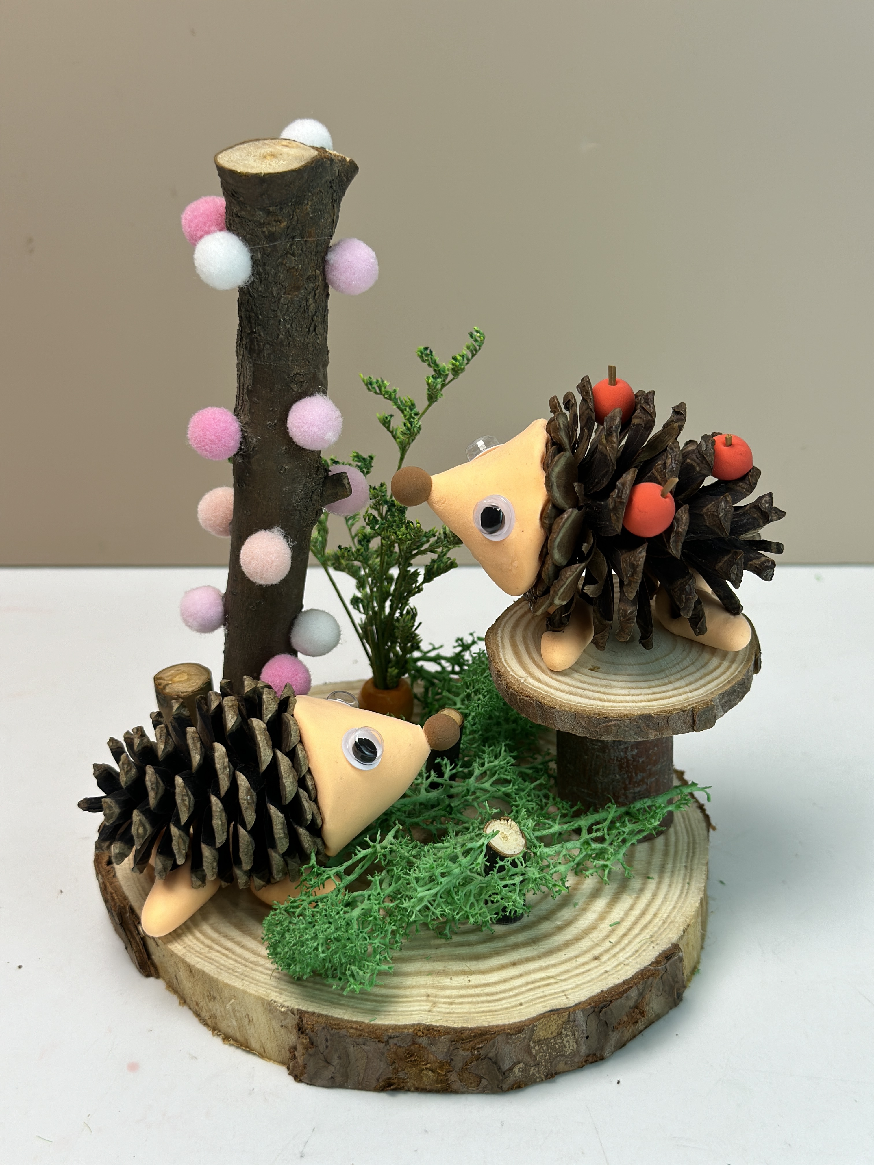 动物diy手工制作粘贴木片树枝松果创意拼装亲子幼儿园益智材料包