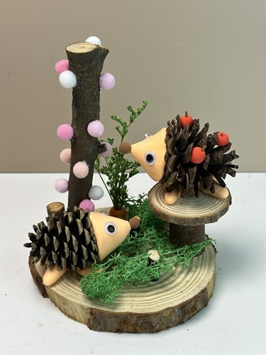 动物diy手工制作粘贴木片树枝松果创意拼装亲子幼儿园益智材料包