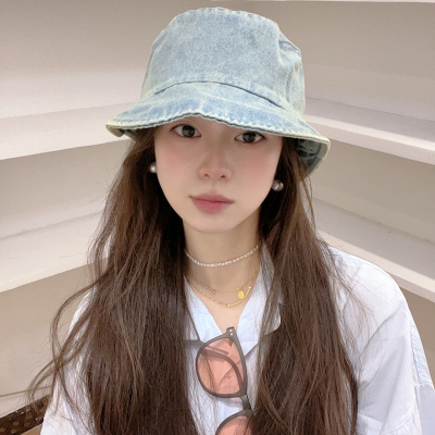 男女版型好牛仔渔夫帽大头围盆帽