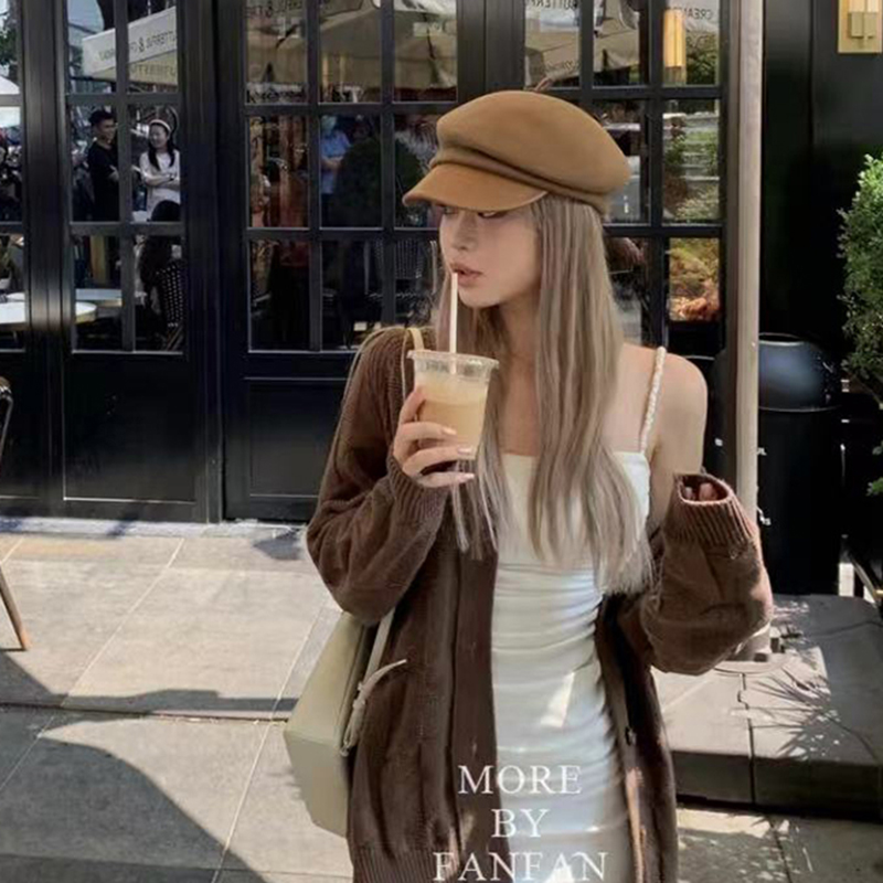 羊毛鸭舌帽女名媛风气质八角帽