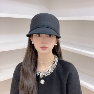 小众设计师款羊毛帽子女秋冬英伦礼帽韩版休闲马术帽百搭鸭舌帽潮