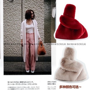 马甲背心毛绒包 手提包 手包兔毛仿皮草包 新款 毛毛包包女2021冬季