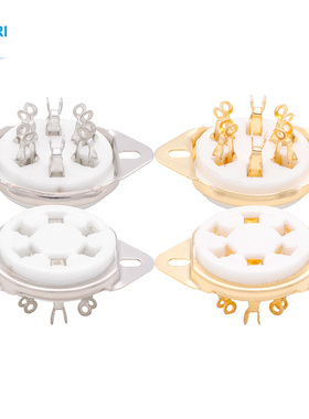 6脚镀金真空电子管座插座六脚搭棚用于VT57/VT58/RK49 2A5 T21