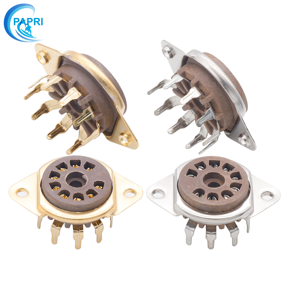 全新九脚电子管座 胶木9电子管插座PCB安装带固定架 EL84 6922