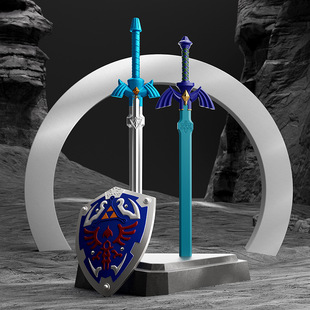 塞尔达传说大师之剑盾牌套装带剑鞘动漫PU材质玩具武器宝剑模型
