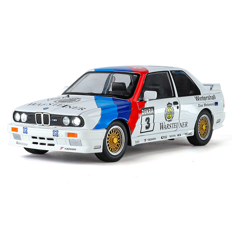 1:24宝马M3 E30拉花版跑车车模合金复古仿真汽车模型潮玩摆件跨境