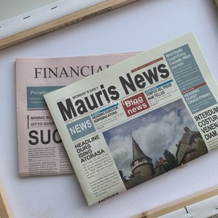 TAN 饰摄影道具纸 ins风拍照道具摆件复古英文报纸杂志网红饰品装