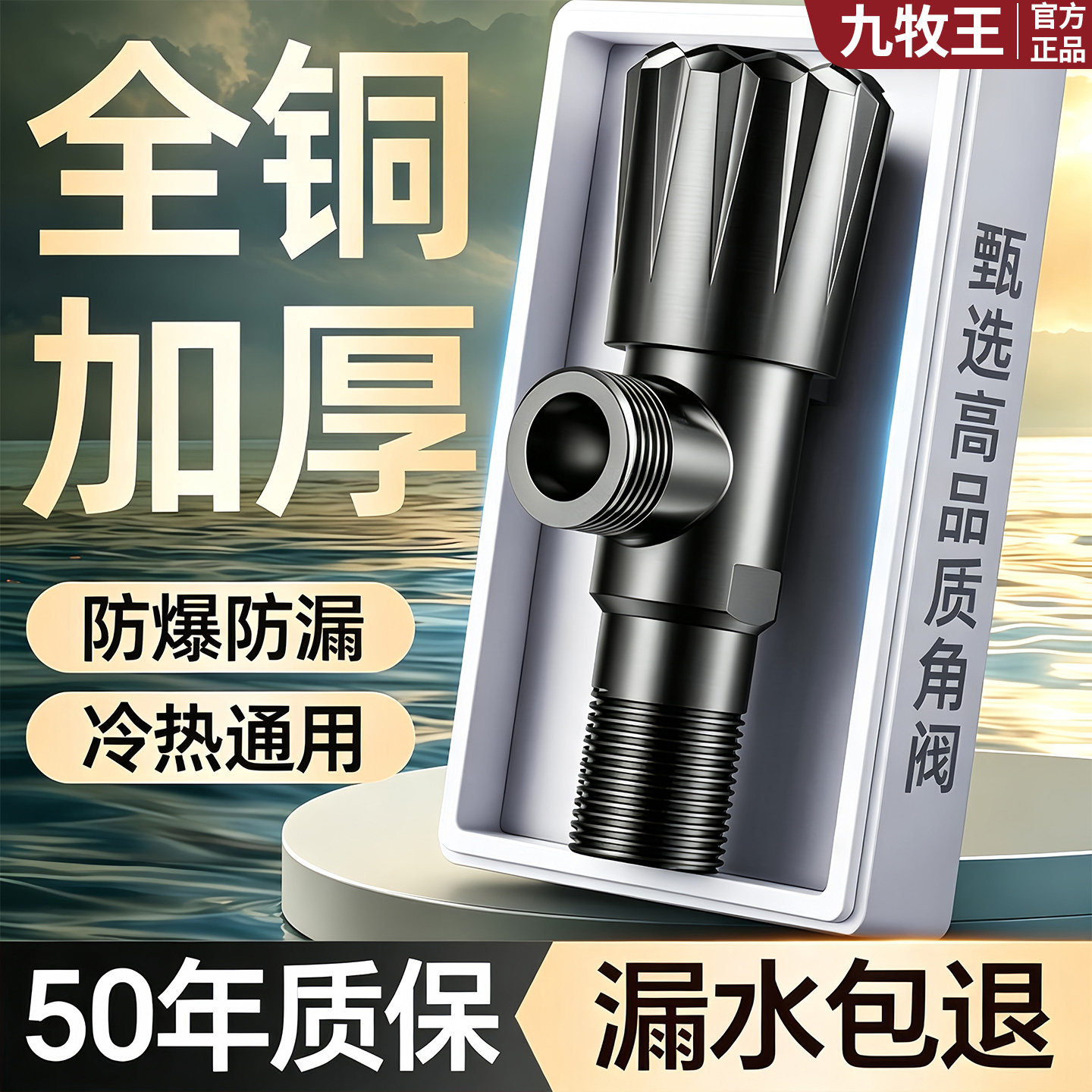 全铜三角阀全铜加厚角阀黄铜热水器家用开关止水阀冷热水4分通用