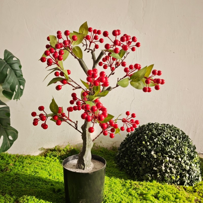 仿真红果树盆栽中式家居桌面喜庆红火装饰吉祥果摆件假冬青果树,家居饰品,仿真花/假花,淘宝优惠券,粉丝福利购,淘宝优惠卷