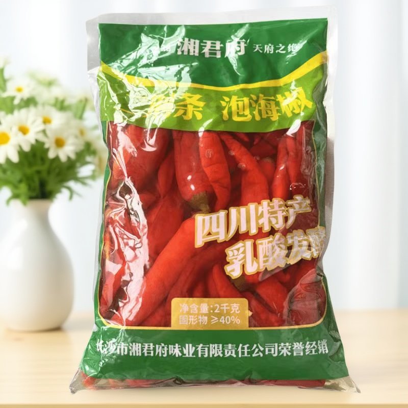 湘君府二荆条泡红椒泡菜泡海椒土坛泡椒2000g泡凤爪酸菜鱼