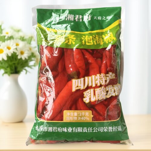 湘君府二荆条泡红椒泡菜泡海椒土坛泡椒2000g泡凤爪酸菜鱼