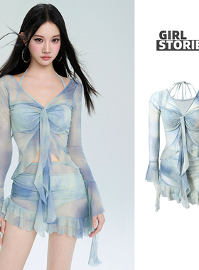 2025新款爆款裙式分体比基尼四件套高级感温泉度假微胖女孩遮肉