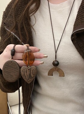 秋冬不规则镂空长款项链女复古小众独特设计感配饰挂绳装饰毛衣链