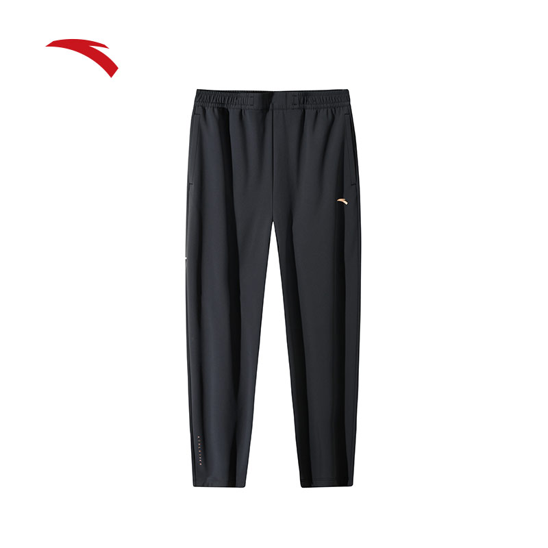 安踏梭织休闲运动裤女子新款加绒保暖高腰直筒长裤162447511N