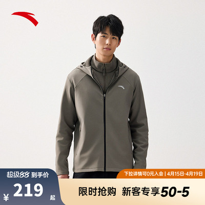 安踏零压型壳丨防泼水运动外套男士冬季新款加绒保暖梭织夹克上衣