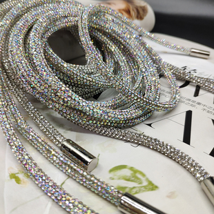 8排钻6mm直径钻绳AAA水钻腰带满钻卫衣绳diy服装辅料饰品肩带包邮