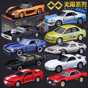 TOMY多美卡无限黑盒01三菱EVO野马08电影版 RX7无限GTR34合金车模