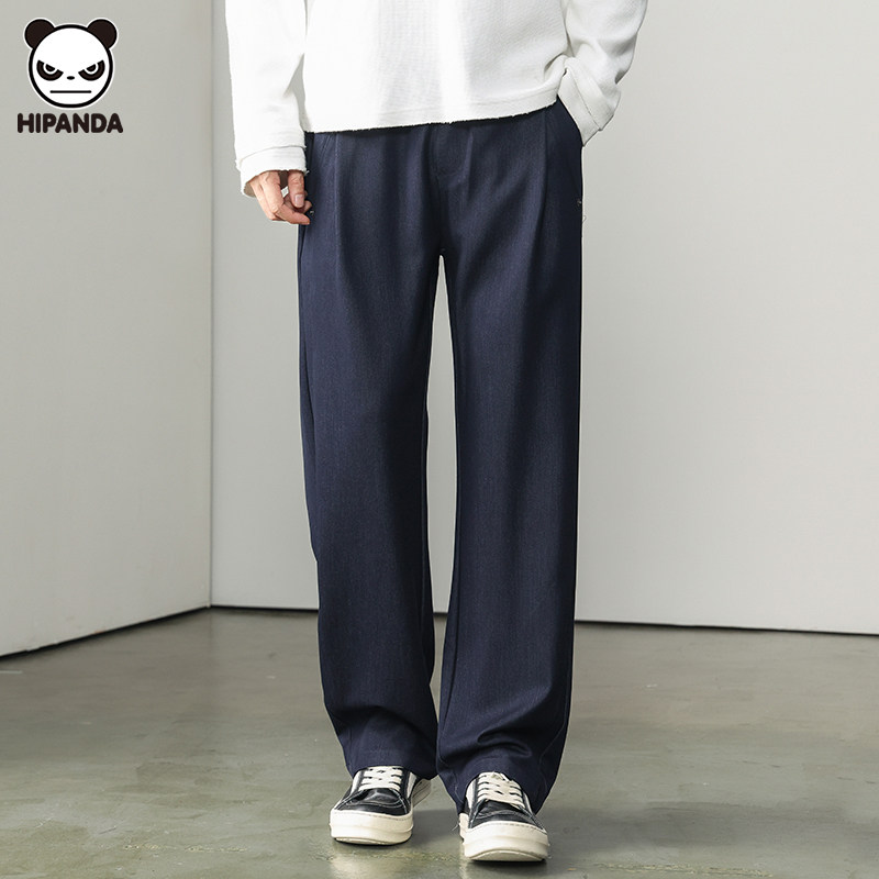 Hi Panda高端垂感直筒裤男秋冬新款百搭宽松潮牌休闲阔腿裤长裤子,男装,休闲裤,淘宝优惠券,粉丝福利购,淘宝优惠卷