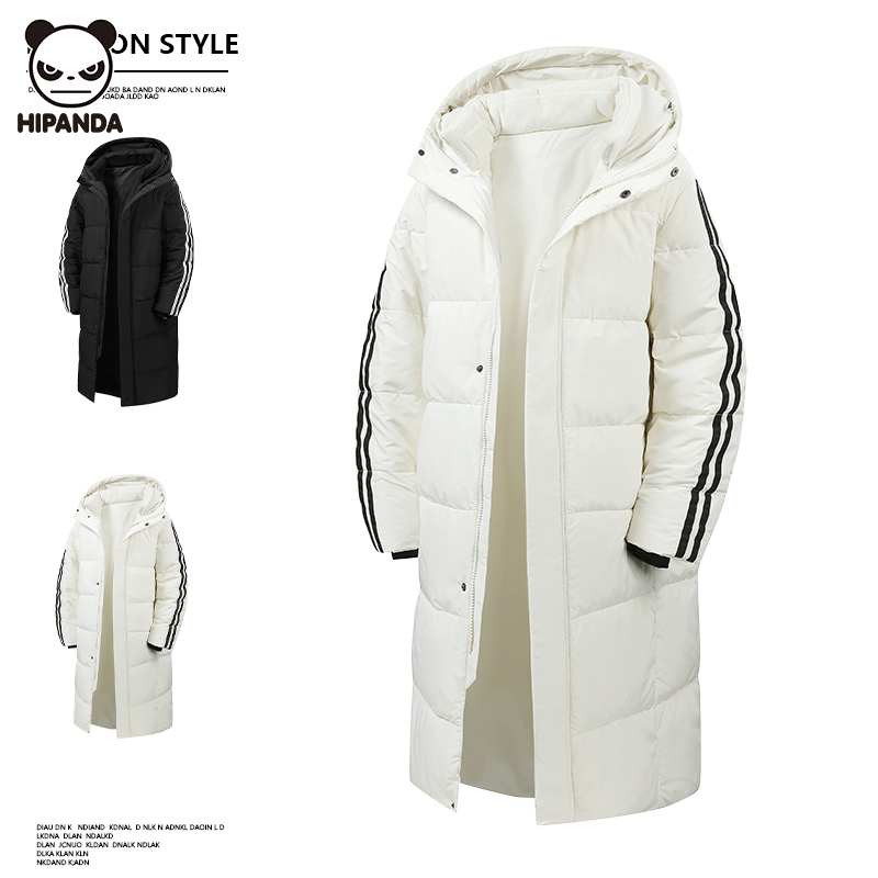 Hi Panda羽绒服男女中长款冬季加厚保暖潮牌休闲宽松连帽情侣外套