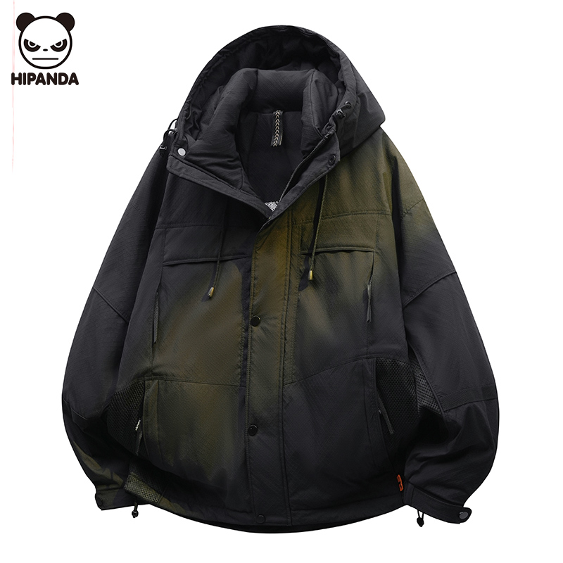 Hi Panda男士羽绒服冬季新款设计感加厚保暖宽松防风连帽工装外套